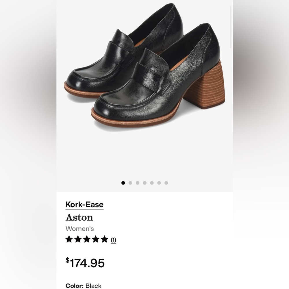 Kork-Ease Aston Black Leather Loafer Heels